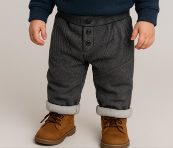 Calça Infantil Mescla Texturizada com Botões – Menino Tamanho 2  SKU: