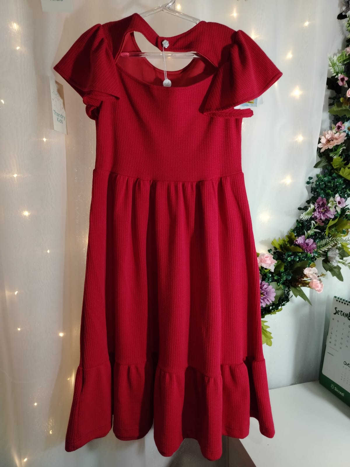 Vestido Menina Kiki Vermelho tamanho 6 - Imagem 2