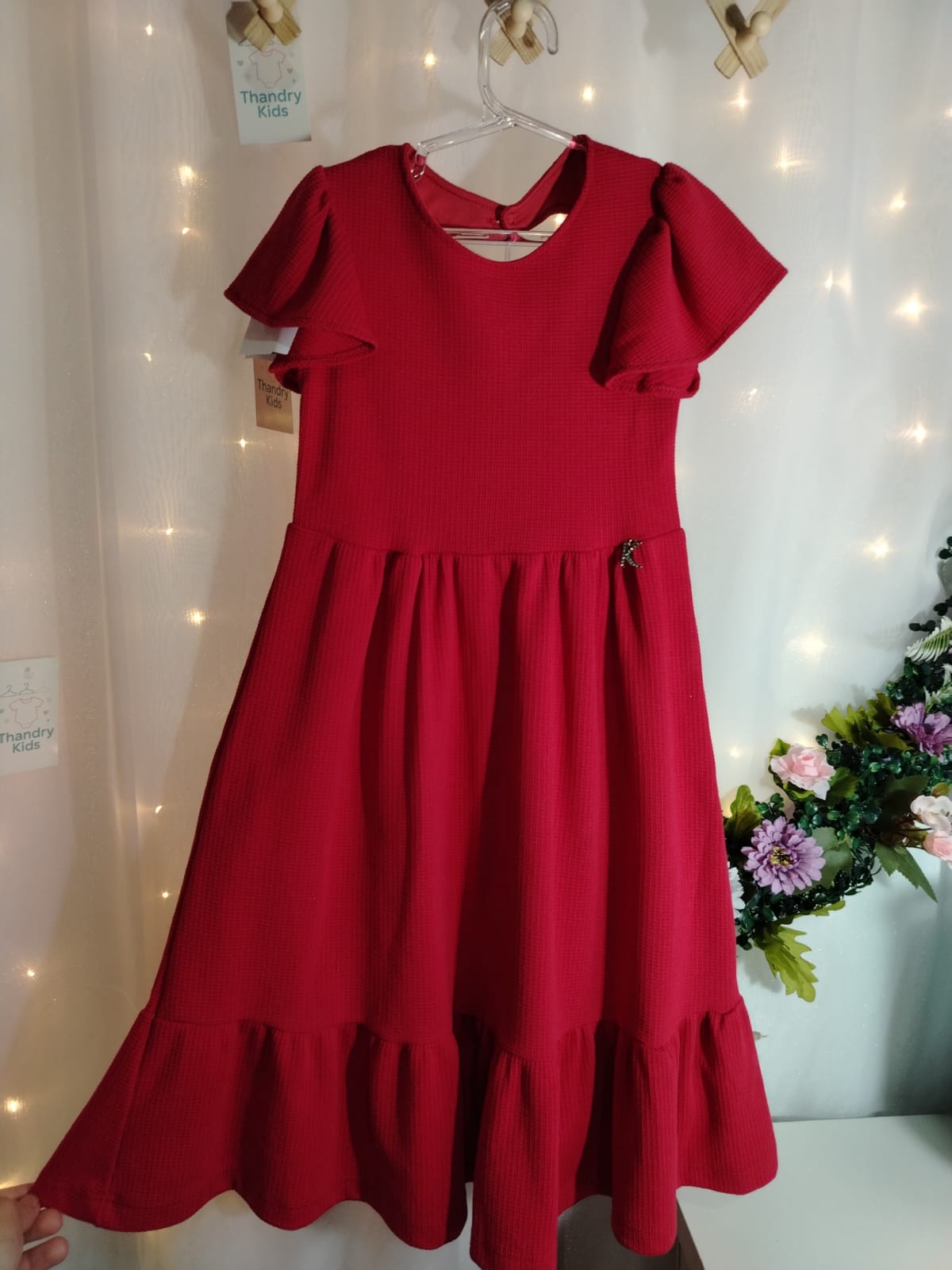 Vestido Menina Kiki Vermelho tamanho 6 - Imagem 3