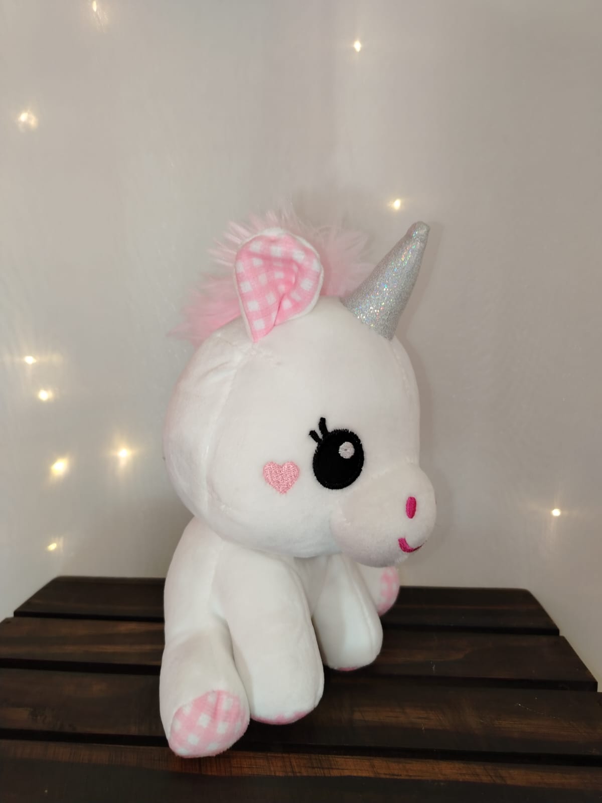 ANIMAIS PELUCIA SORT. 18CM RF.F1798 FIZZY Unicórnio de Pelúcia Branco com Rosa - Imagem 3