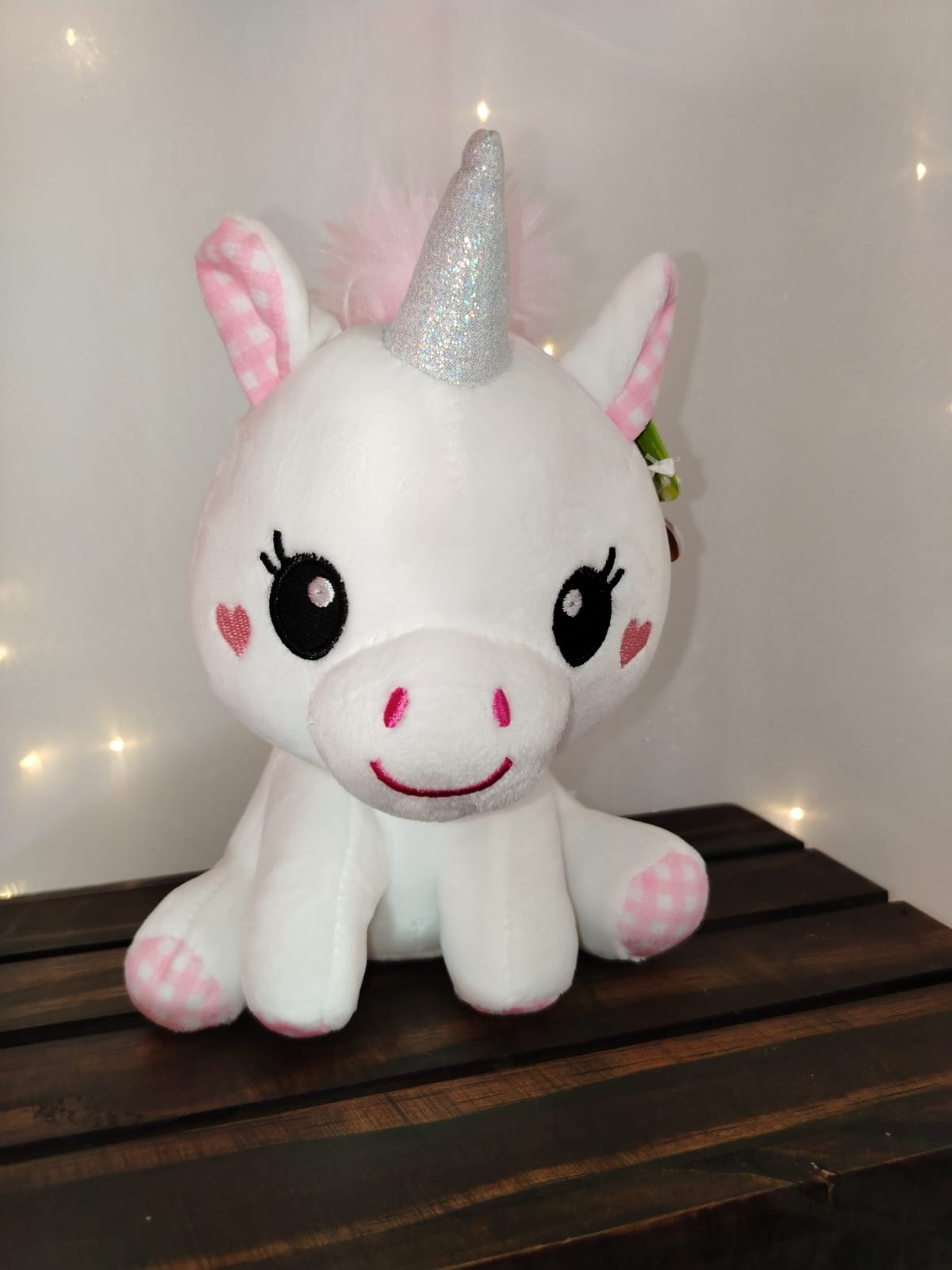 ANIMAIS PELUCIA SORT. 18CM RF.F1798 FIZZY Unicórnio de Pelúcia Branco com Rosa