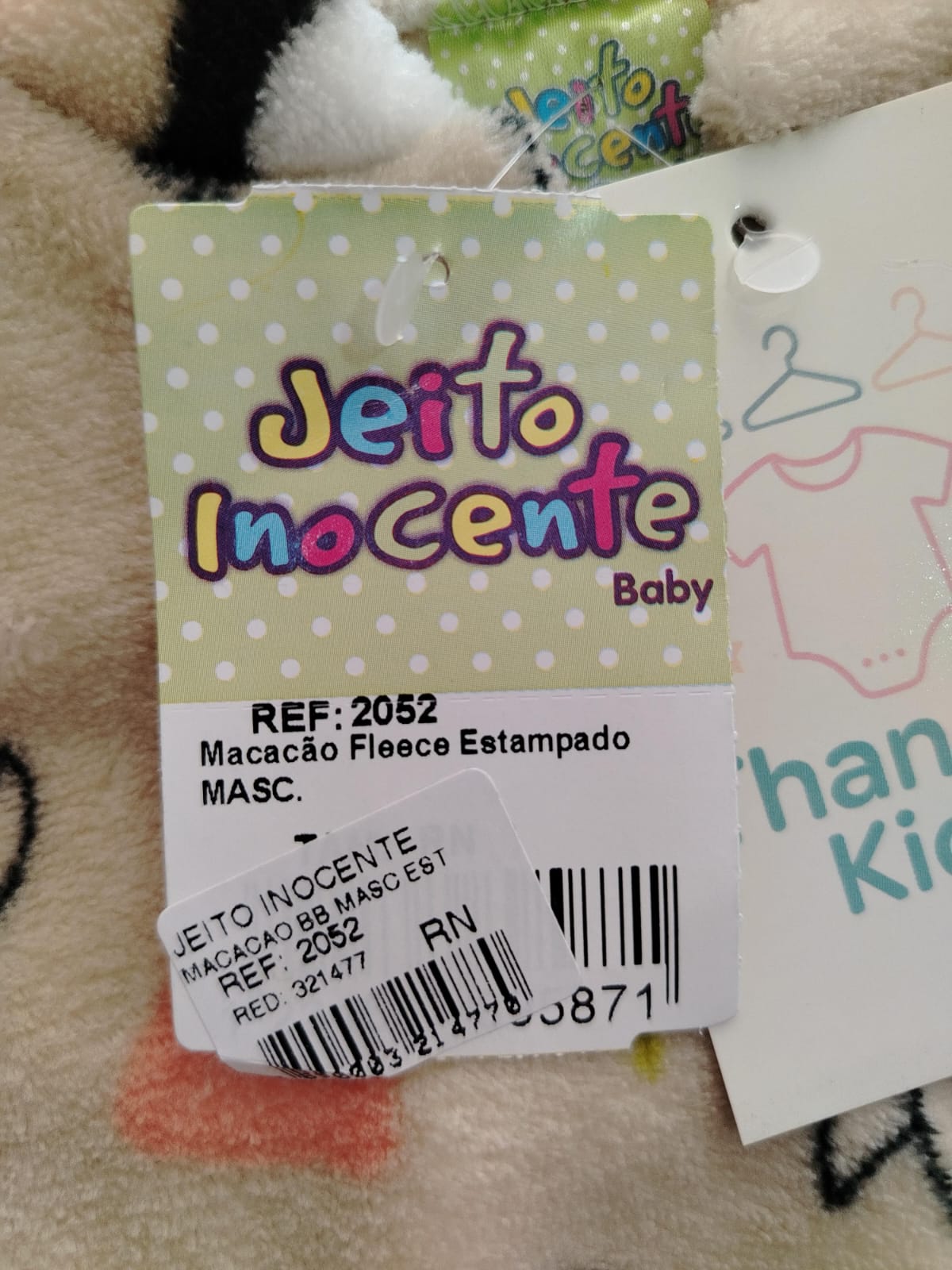 Macacão Fleece Pinguim Bege RN Jeito Inocente - Imagem 4
