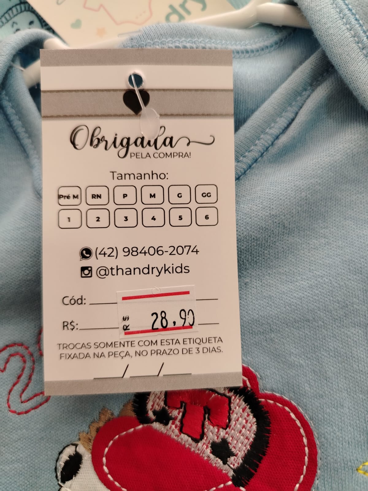 Body Menino Baseball Azul RN (Recém-nascido) - Imagem 4