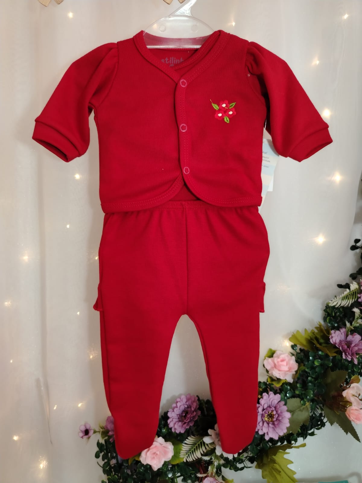 Conjunto Pagão Menina Vermelho RN (0 a 2 meses) 0306052 - Imagem 4