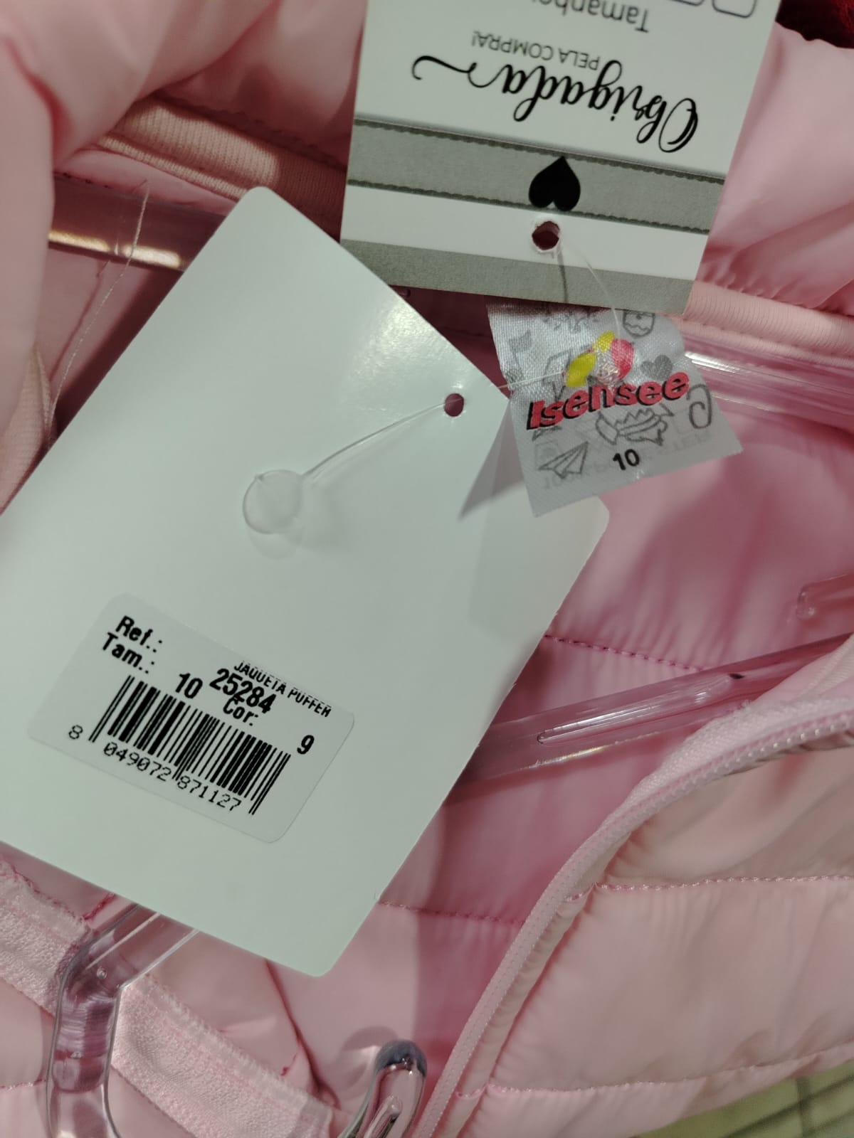 Jaqueta Puffer Menina Rosê Tamanho 10  ref 25284 - Imagem 4