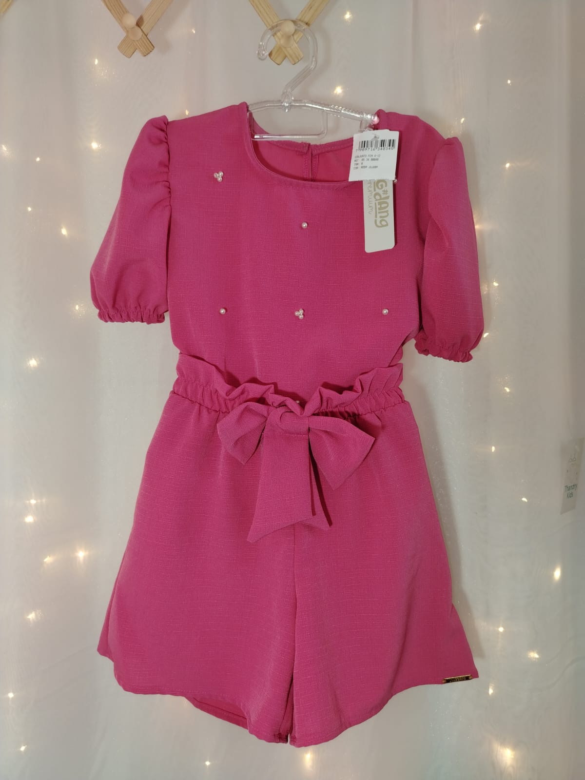 Conjunto Menina Rosa Jujuba com Pérolas e Laço – Ding Dang Premium 00048 - Imagem 2