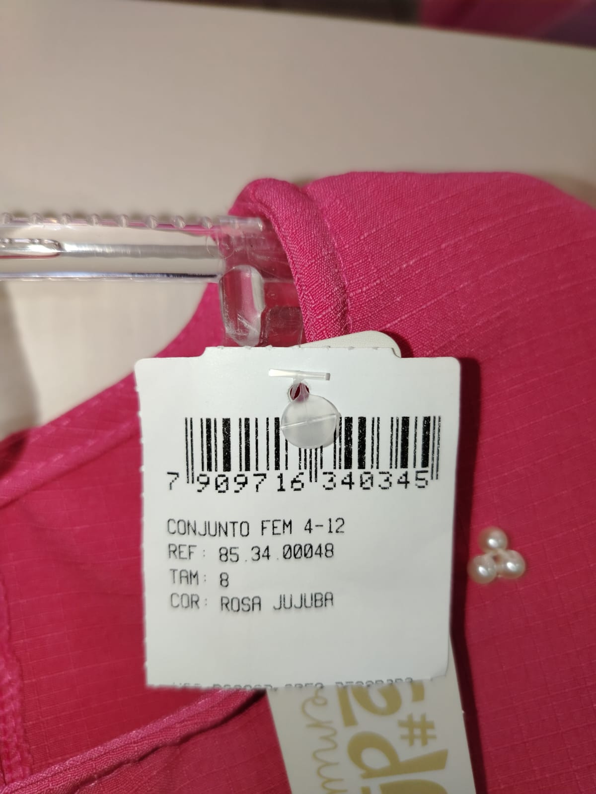 Conjunto Menina Rosa Jujuba com Pérolas e Laço – Ding Dang Premium 00048 - Imagem 4