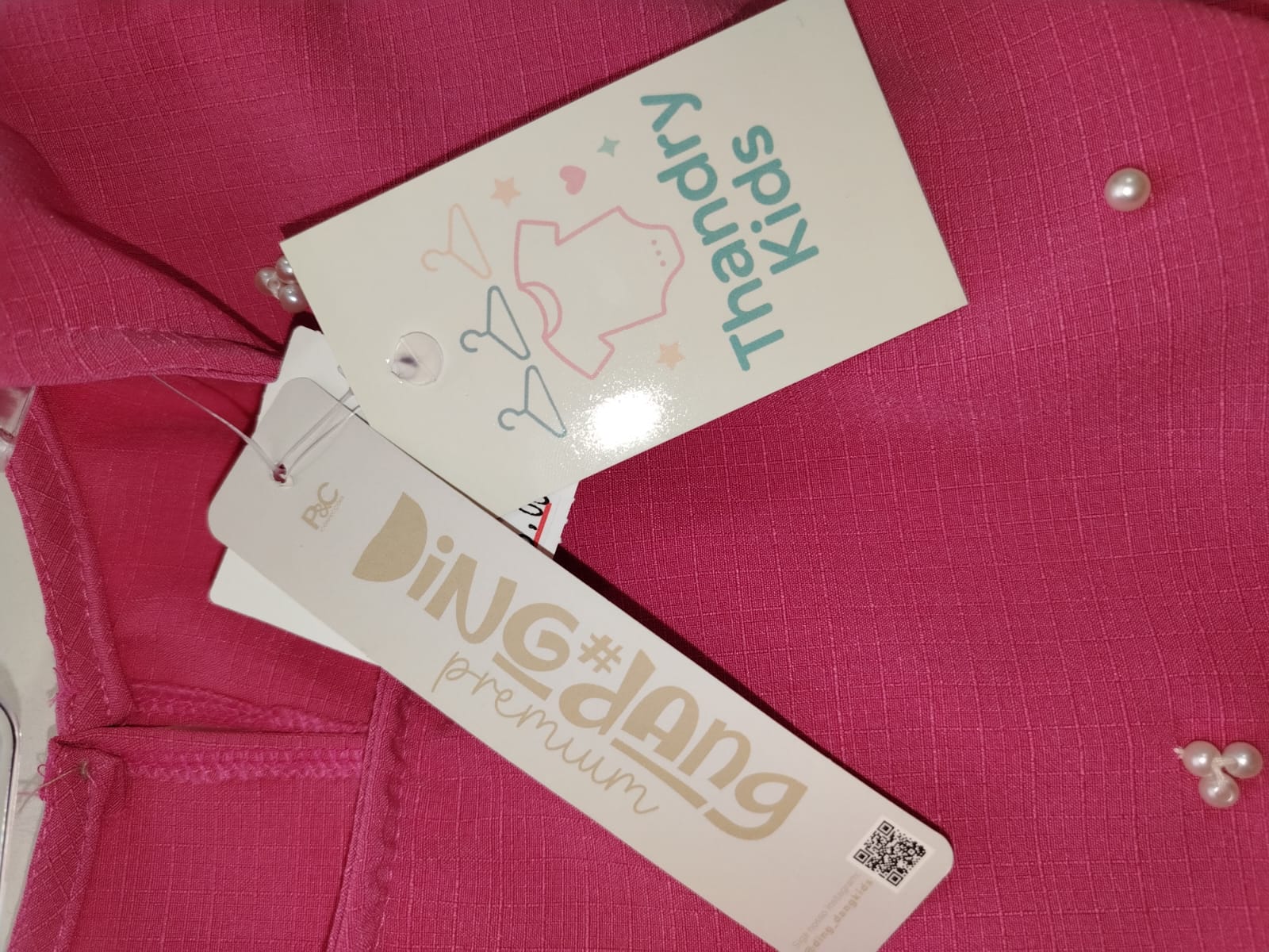 Conjunto Menina Rosa Jujuba com Pérolas e Laço – Ding Dang Premium 00048 - Imagem 5
