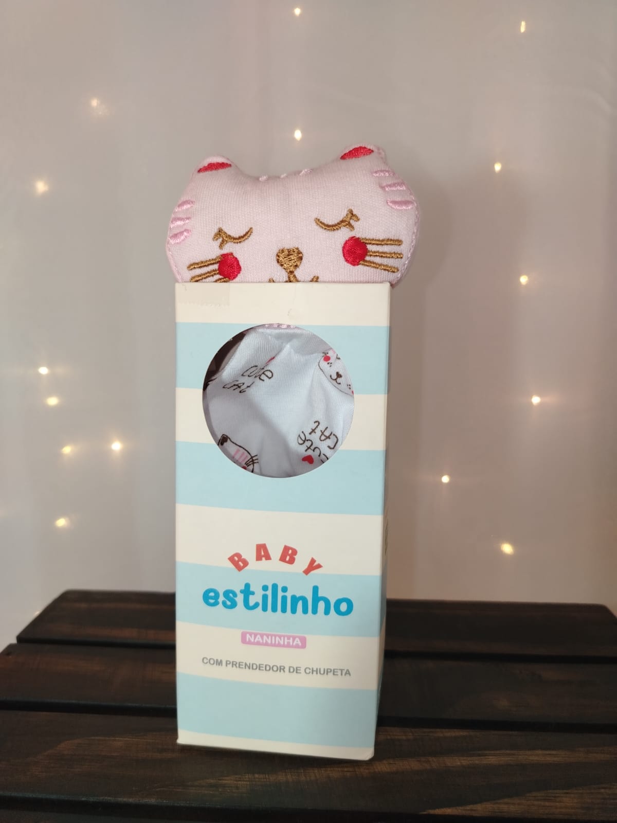 Naninha Gatinha com Prendedor de Chupeta Baby Estilinho Cute Cat - Imagem 4