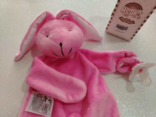 Naninha Coelhinha Rosa com Prendedor de Chupeta HSC Premium - Imagem 2