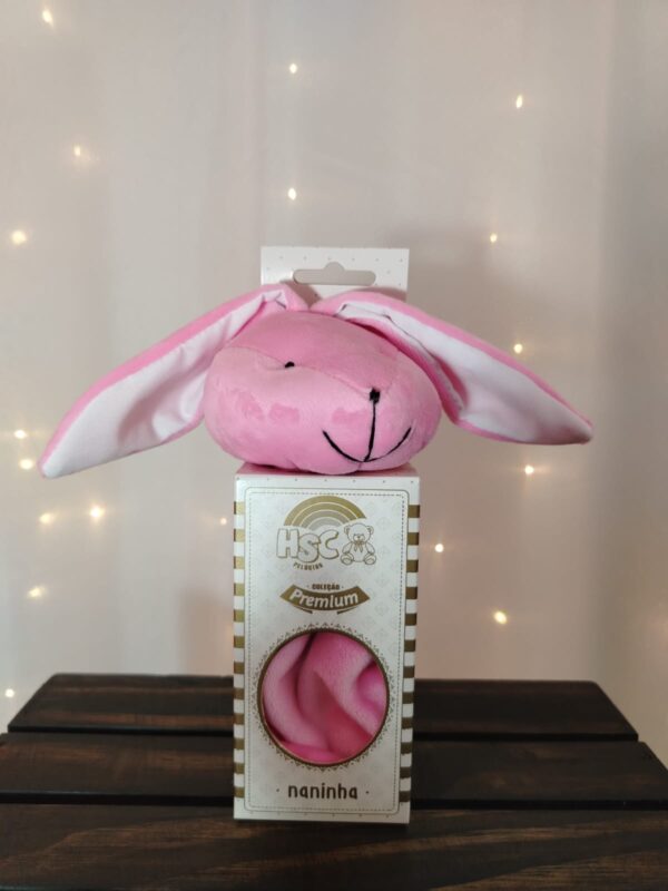 Naninha Coelhinha Rosa com Prendedor de Chupeta HSC Premium - Imagem 4