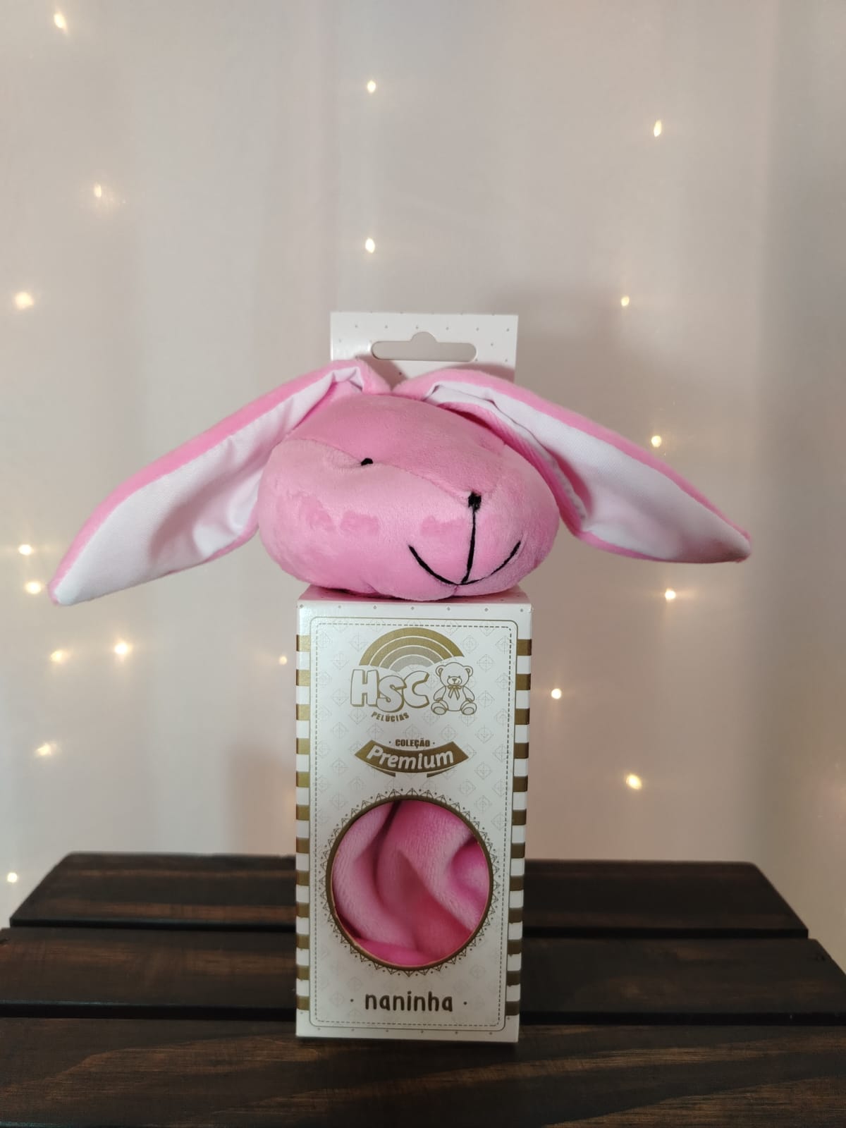 Naninha Coelhinha Rosa com Prendedor de Chupeta HSC Premium - Imagem 4