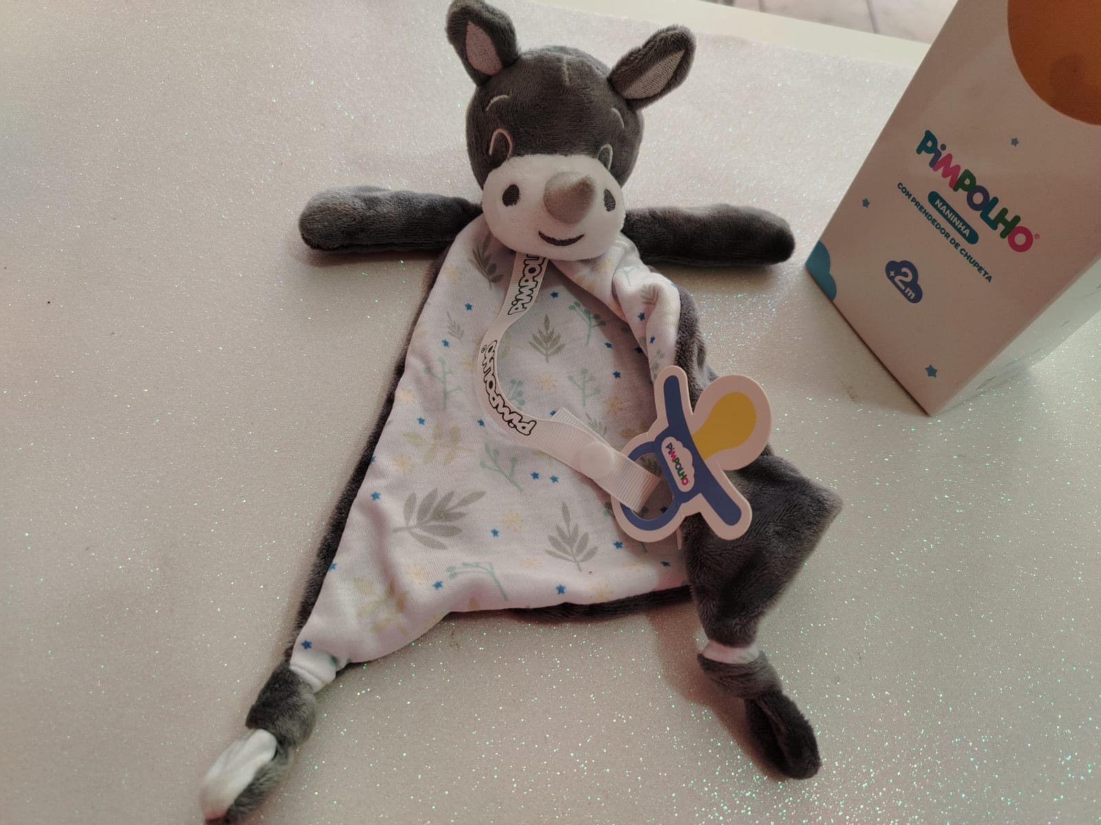 Naninha Rinoceronte com Prendedor de Chupeta Pimpolho - Imagem 4