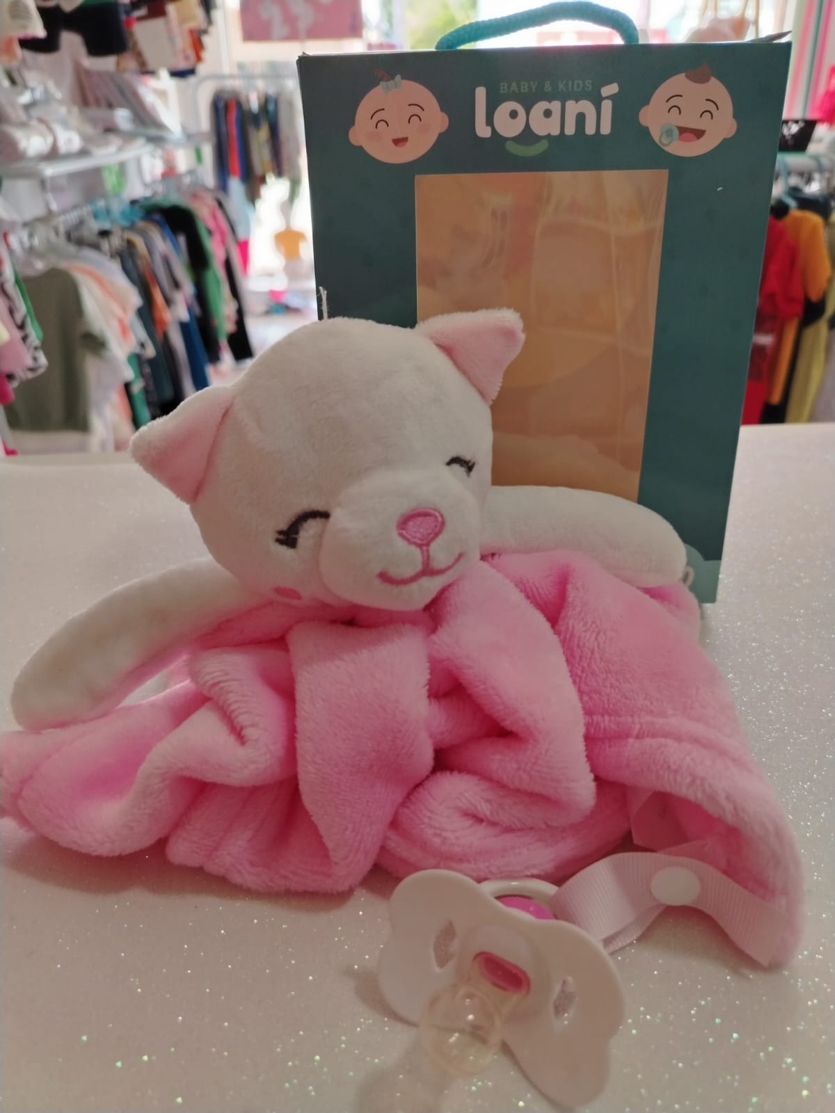 Naninha Gatinha Rosa com Prendedor de Chupeta Loani Baby & Kids - Imagem 7