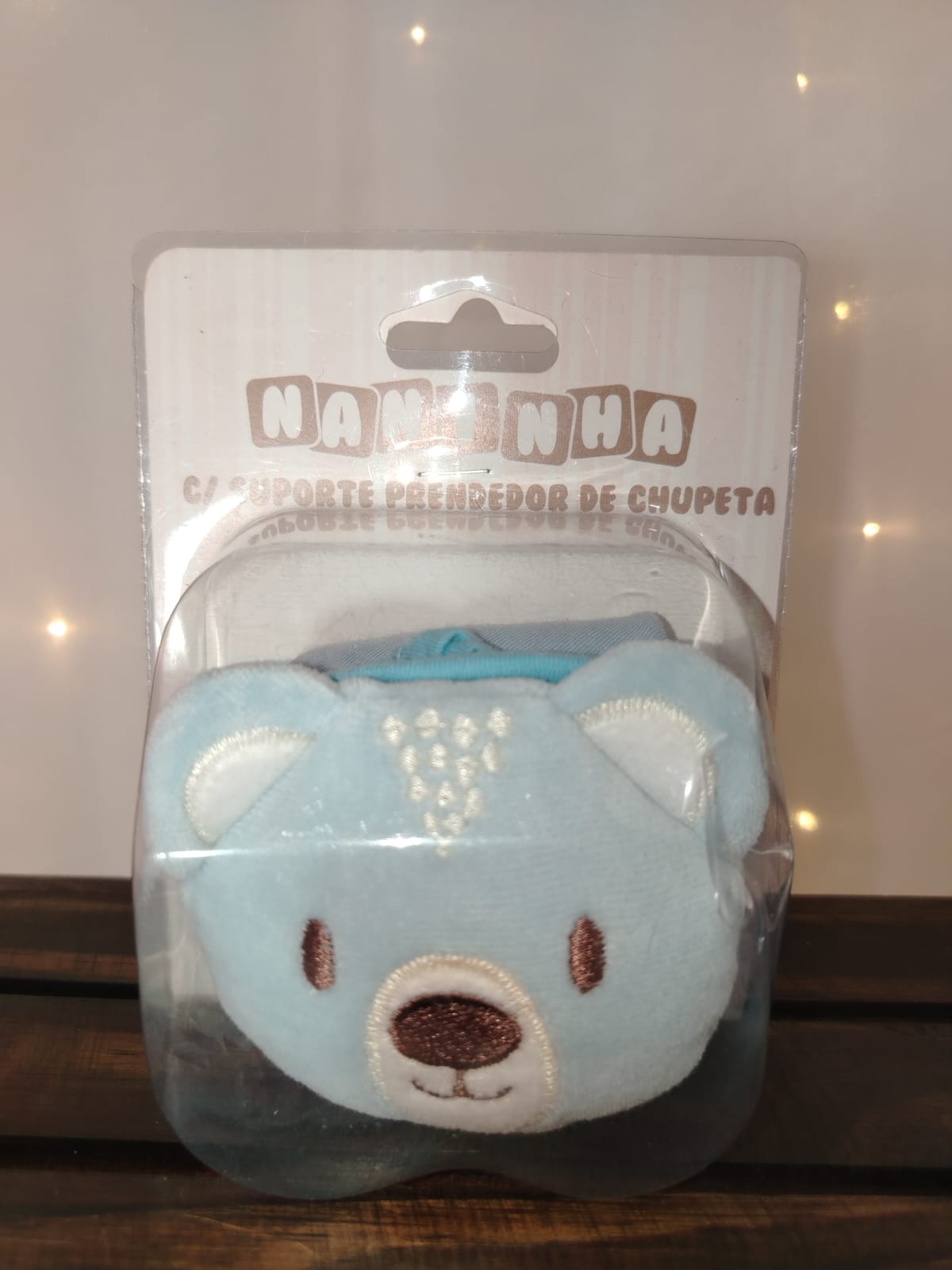 Naninha Ursinho Azul com Suporte para Prendedor de Chupeta – Everly - Imagem 3