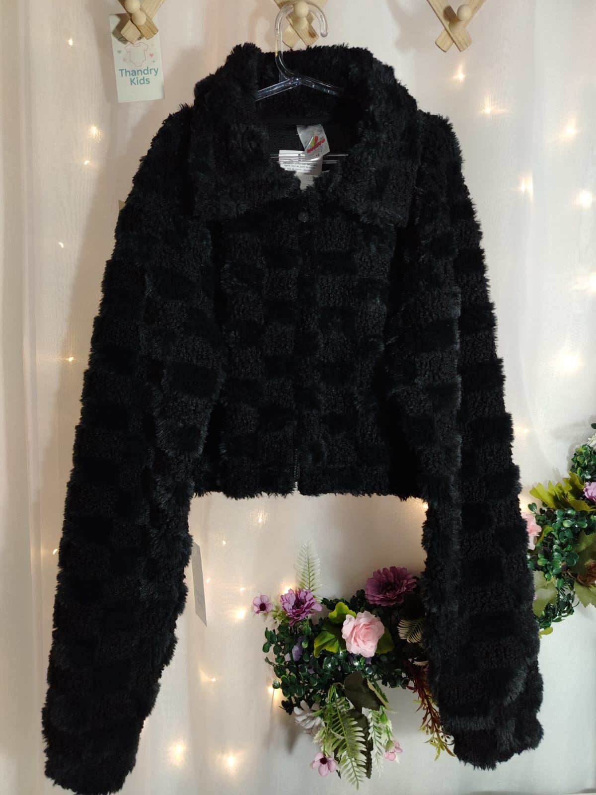 Jaqueta Infantil Plush Xadrez preto – Malhas Isensee - Imagem 2