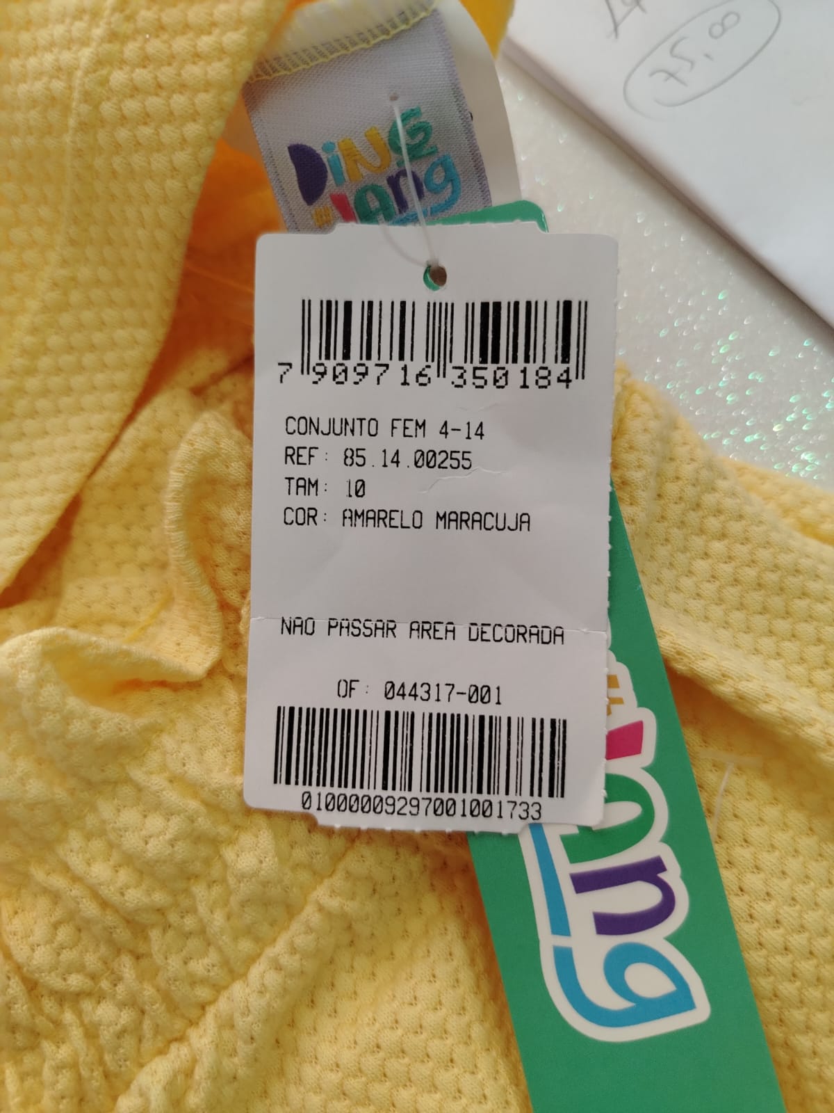 Conjunto Feminino Amarelo Maracujá com Blusa Ciganinha e Short –00255 Tamanho 10 - Imagem 5
