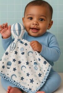 Naninha Minasrey Capadócia Balão Azul 45x45cm 100% Algodão