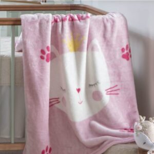 Cobertor Bebê Raschel Le Petit Corttex Gatinha Rosa