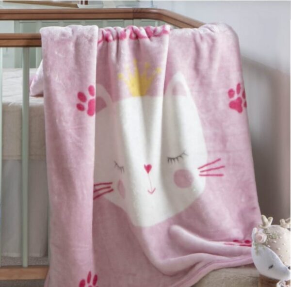 Cobertor Bebê Raschel Le Petit Corttex Gatinha Rosa