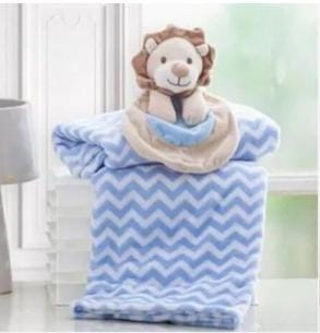 Manta Bebê com Naninha Le Petit Corttex Leão Azul - Imagem 3