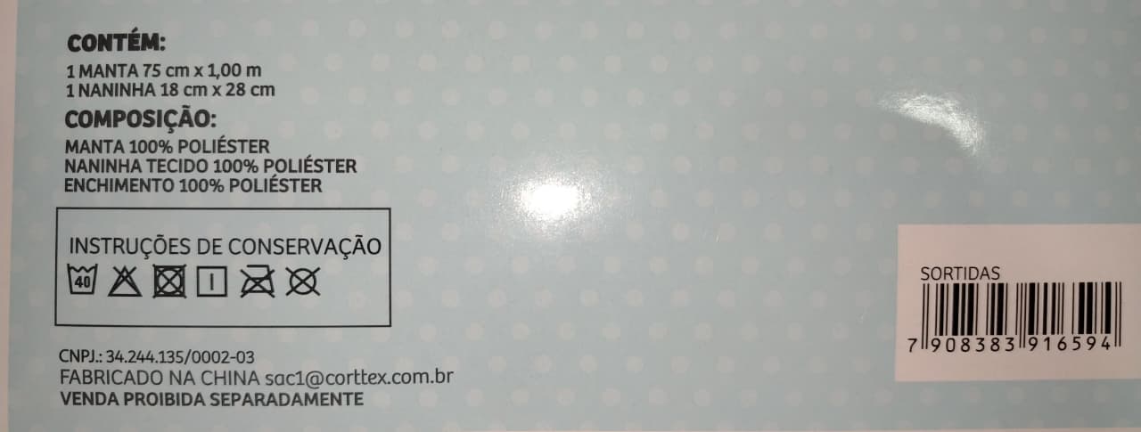 Manta Bebê com Naninha Le Petit Corttex Leão Azul - Imagem 2
