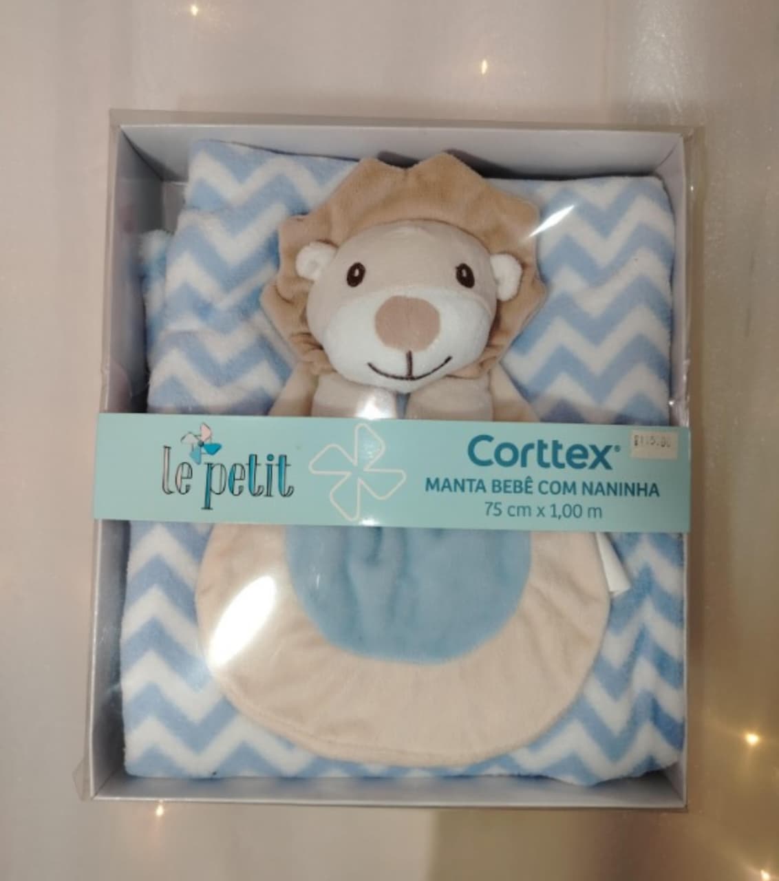 Manta Bebê com Naninha Le Petit Corttex Leão Azul
