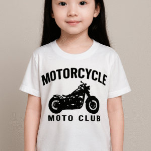 Camiseta Branca com Estampa Moto Club – Unissex (Tamanho 10)