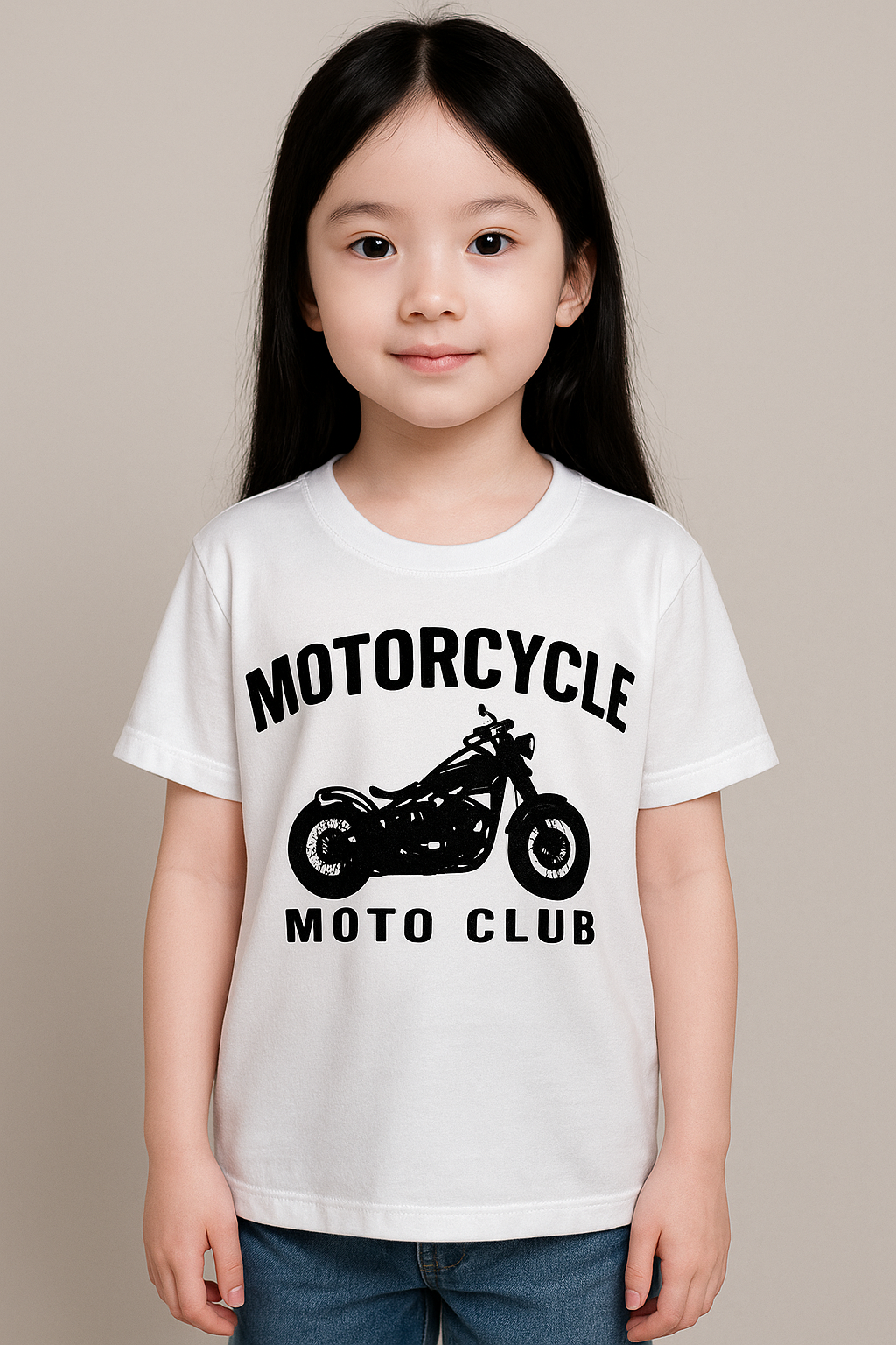 Camiseta Branca com Estampa Moto Club – Unissex (Tamanho 10)