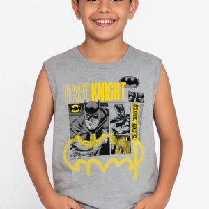 Regata Batman Menino Cinza Mescla 02632 Tamanho 10 anos