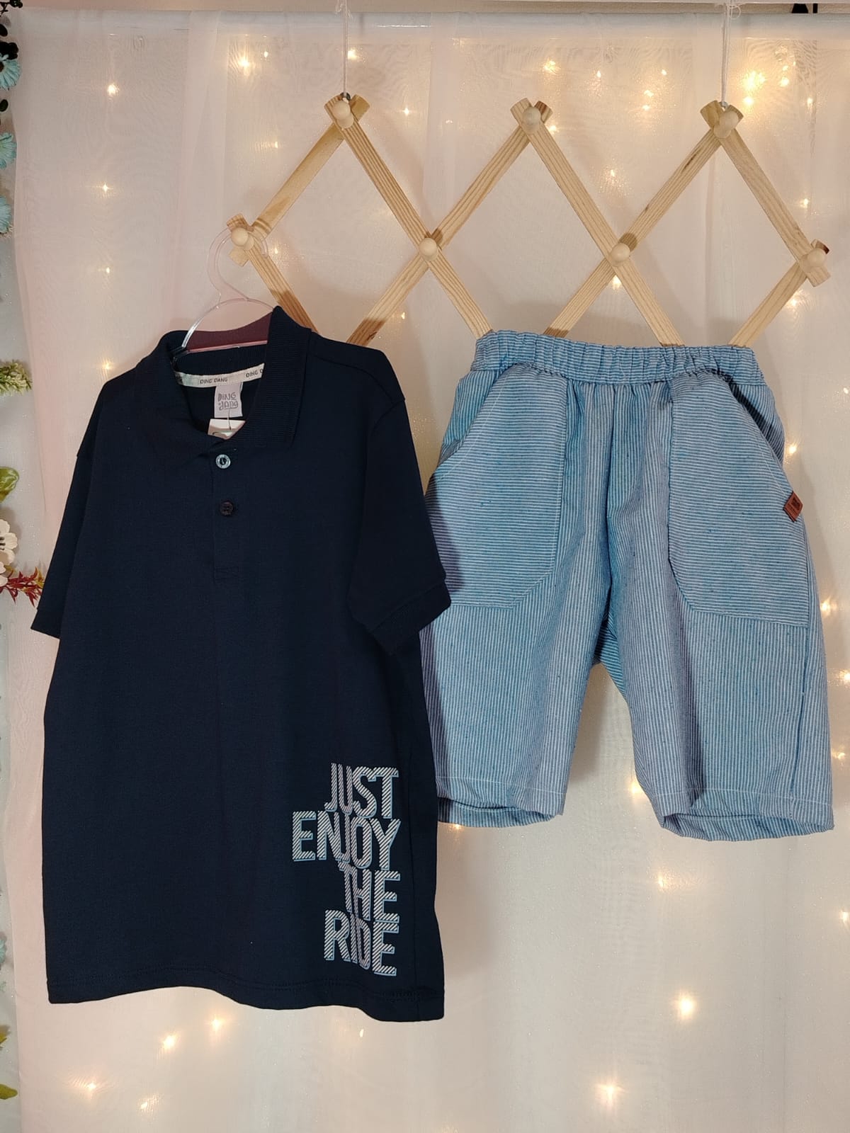 Conjunto Menino Polo Marinho Just Enjoy the Ride 00219 Tam. 8 - Imagem 2