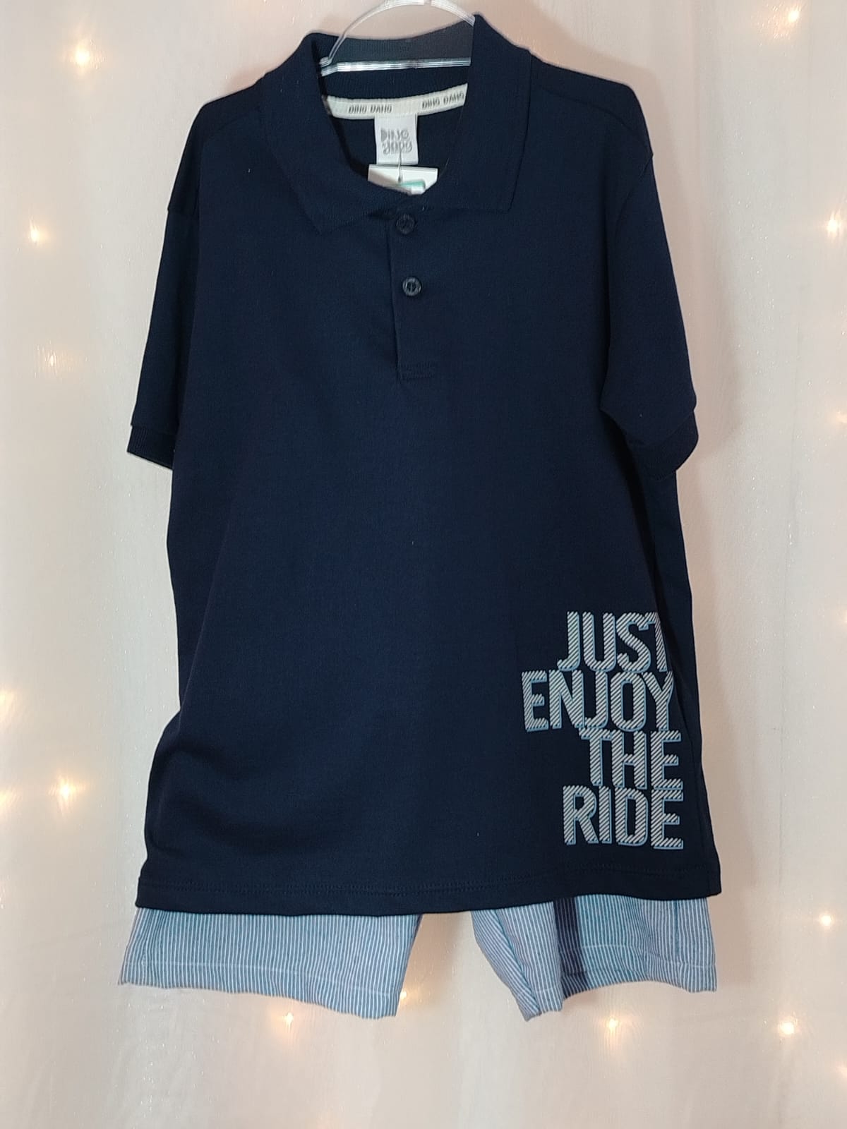 Conjunto Menino Polo Marinho Just Enjoy the Ride 00219 Tam. 8 - Imagem 4