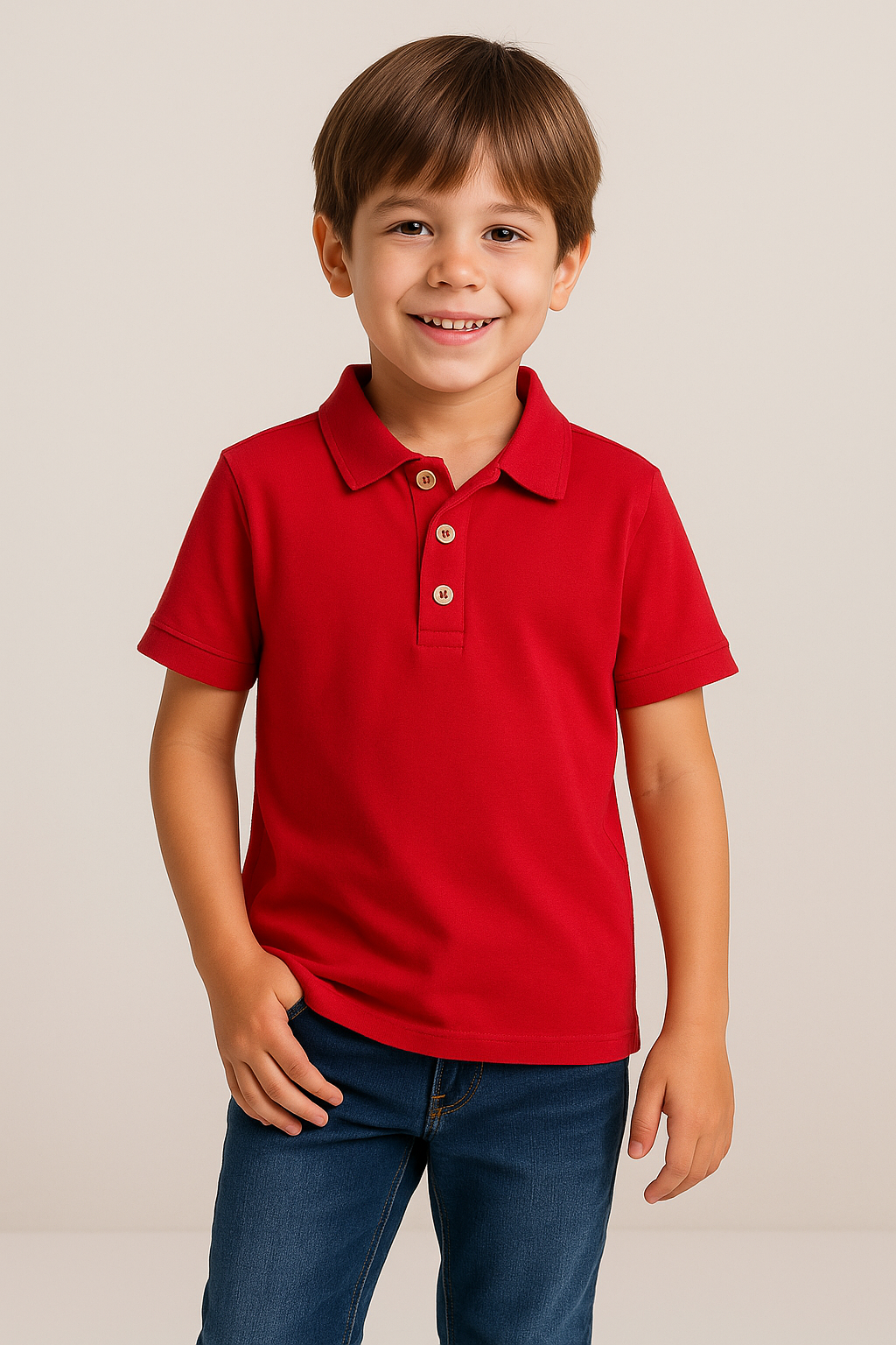 Camiseta Polo Menino Vermelha 09902411 Tam. 6