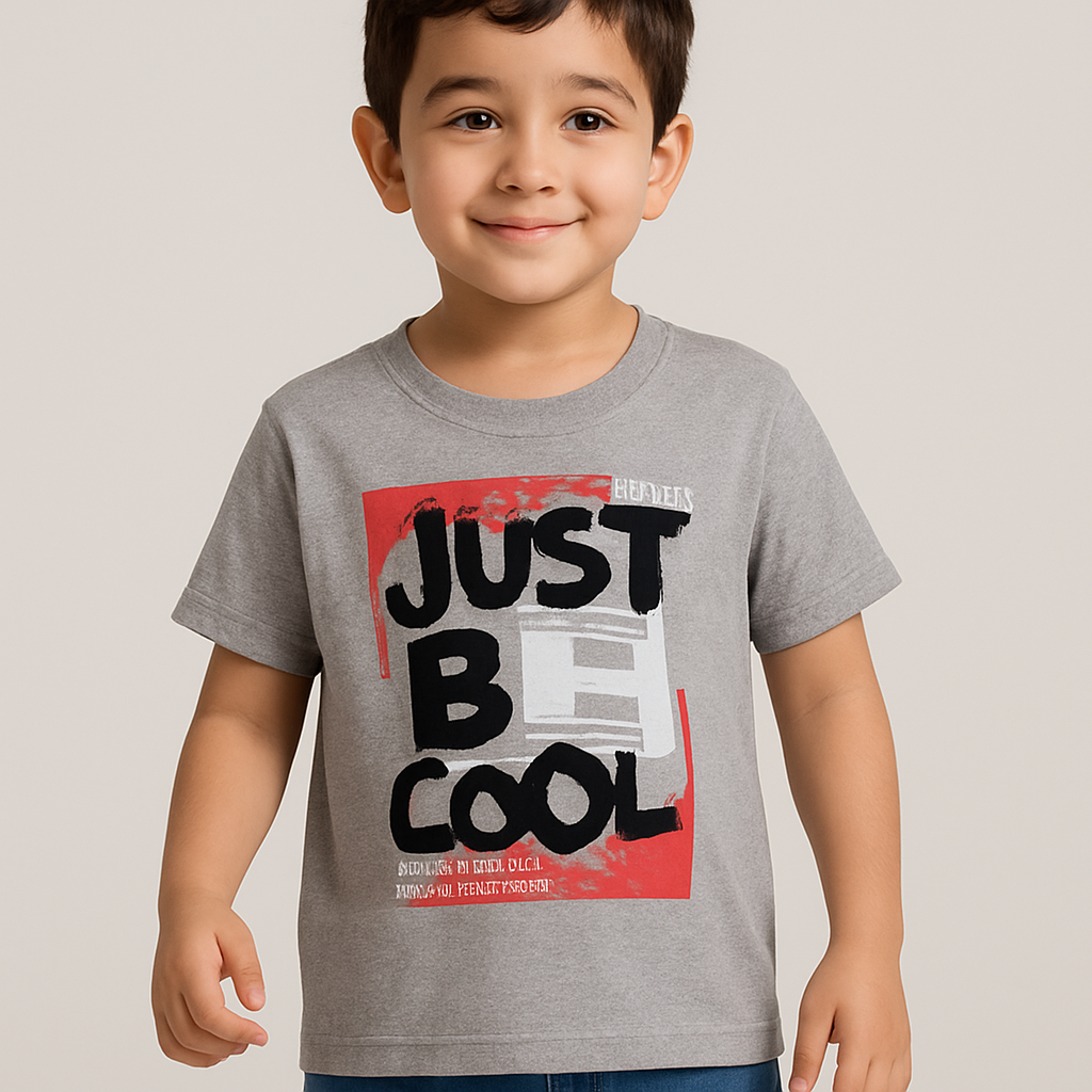 Camiseta Menino 6 anos– 41 Cinza Just Be Cool