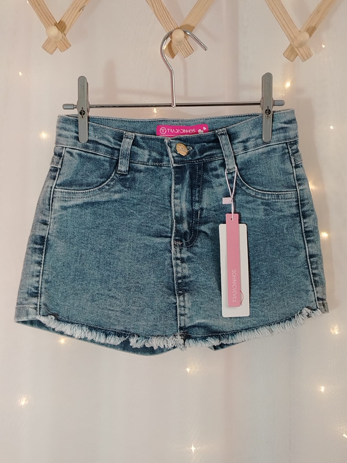 Shorts Jeans Menina 6– Azul Delavê 1825 - Imagem 2