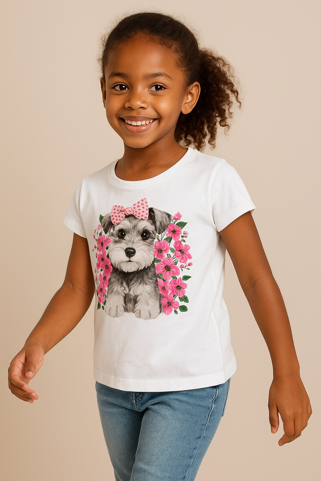 BLUSA FEM MC INF CACHORRINHA FLOR REF1000685 TAMANHO 6