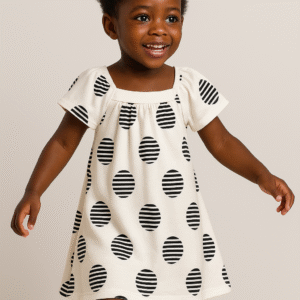 VESTIDO FEM MC INF BOLINHAS LISTRAS 4AO8 REF22875 tamnaho 4