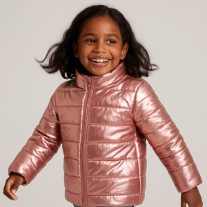 Jaqueta Infantil Metalizada Rosa 22756 Tamanho 4