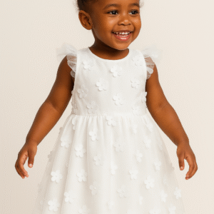 Vestido Menina 3 anos– Branco Florzinhas 3D Ding Dang Premium 853200045