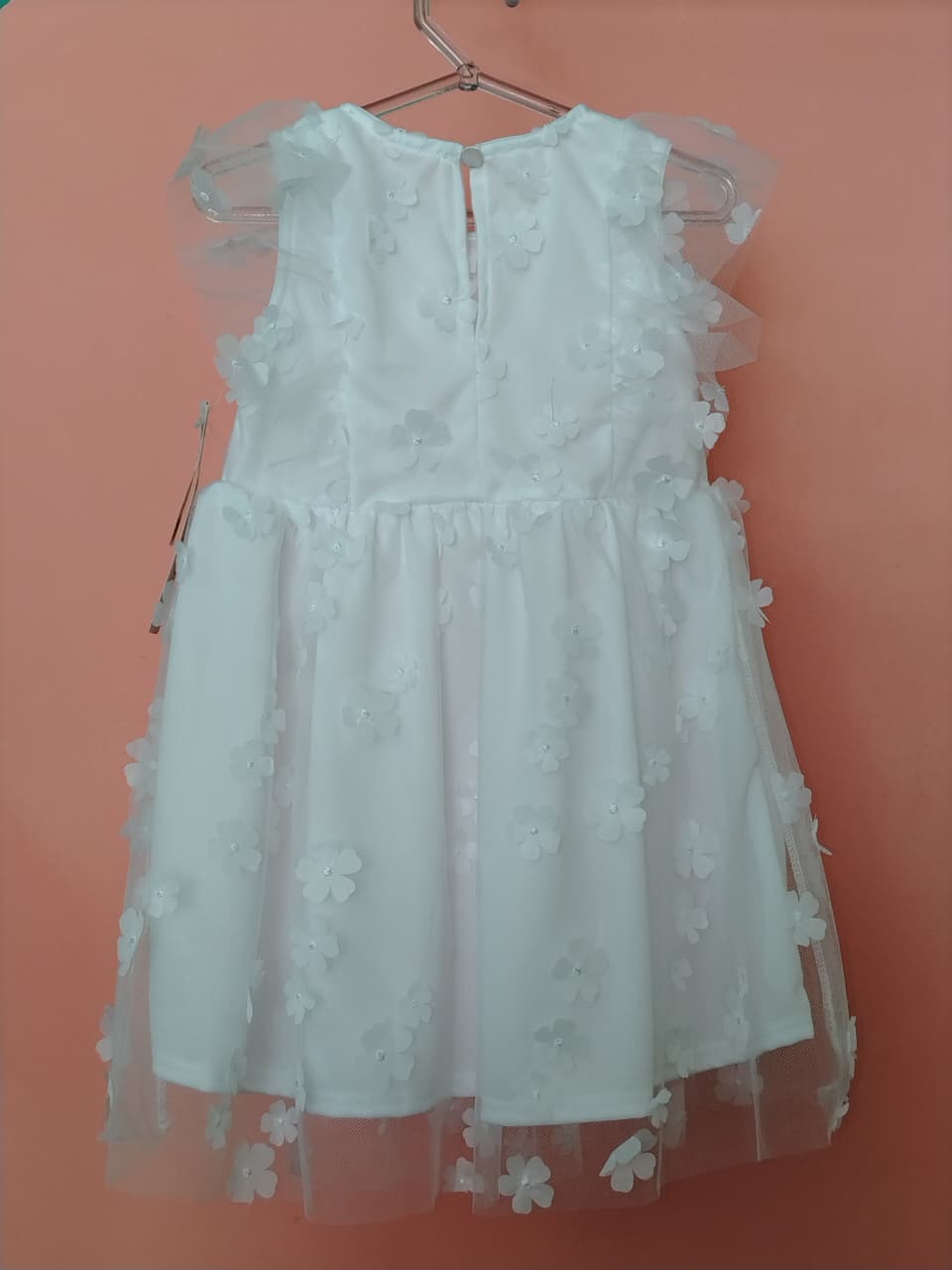 Vestido Menina 3 anos– Branco Florzinhas 3D Ding Dang Premium 853200045 - Imagem 2