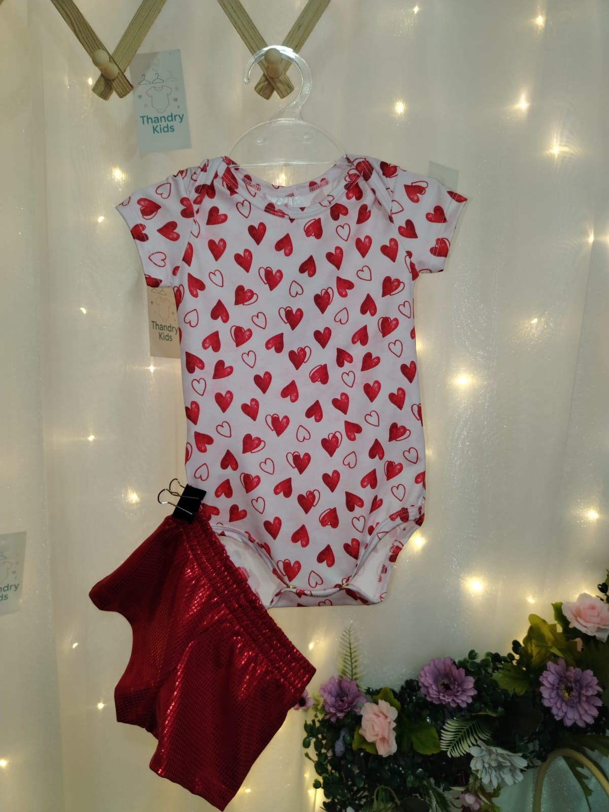 Produto: Conjunto Body + Short Brilhoso Vermelho - Imagem 4