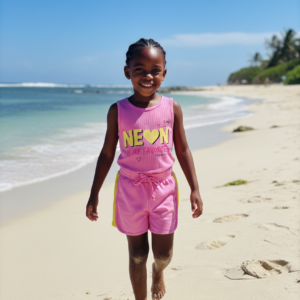 Conjunto Infantil Menina Regata Neon com Short – Ref. 098386.33 tamanho 6