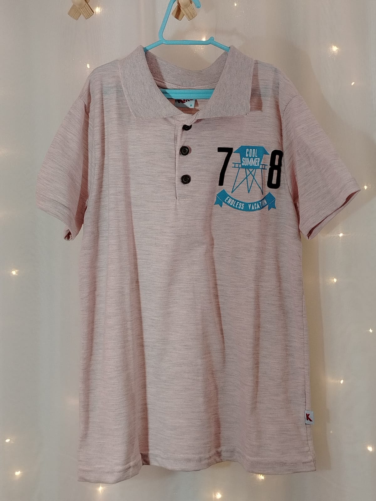 Camisa Polo Menino Rosa Mescla – Kiko & Kika (Ref. 04984) - Imagem 2