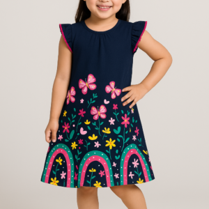 VESTIDO INF MC ESTAMPA ARCOIRIS 4AO8 REF1001003 TAMANHO 6