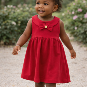 Vestido Menina Vermelho Laço 09899711 tamnaho 2