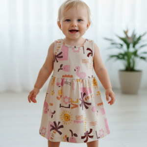 VESTIDO FEM INF REGATA ESTAMPA  211634 TAM 1