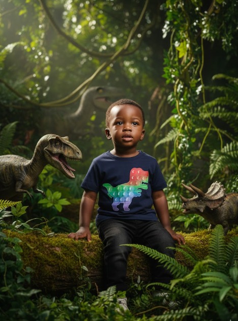 CAMISETA MASC MC DINO POPTI 45322 TAM 1