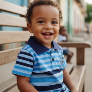 Camisa Polo Menino Listrada Azul –45261  Tamanho 1