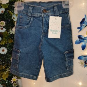 Bermuda Jeans Infantil Menino Cargo Tamanho 1