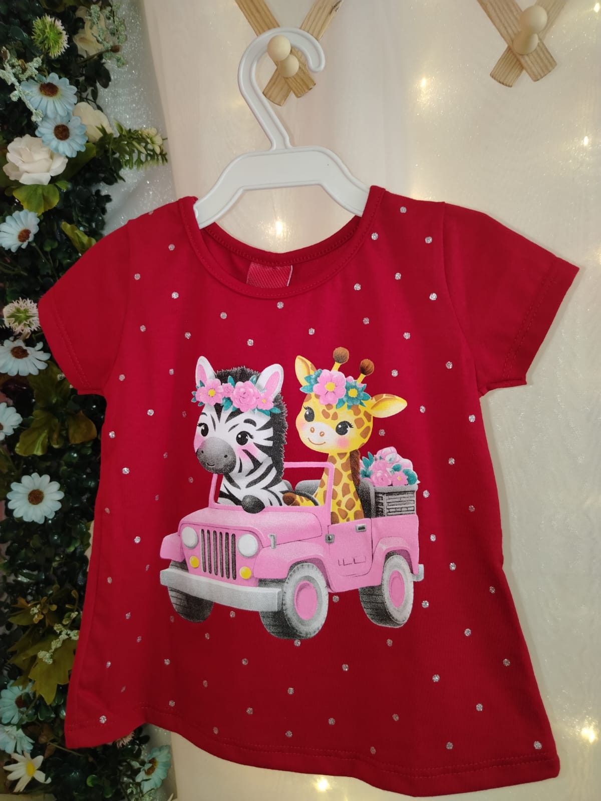 BLUSA MC FEM INF ZEBRA GIRAFA CAR 1AO3 REF1000971 - Imagem 2